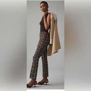 Anthropologie Essential Crop plaid pants size 8
